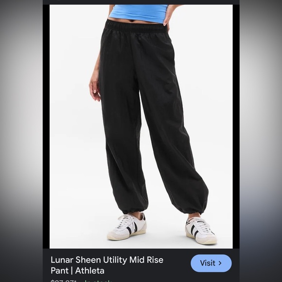 Athleta wide leg mid rise lunar sheen utility windbreaker pants - Picture 9 of 9